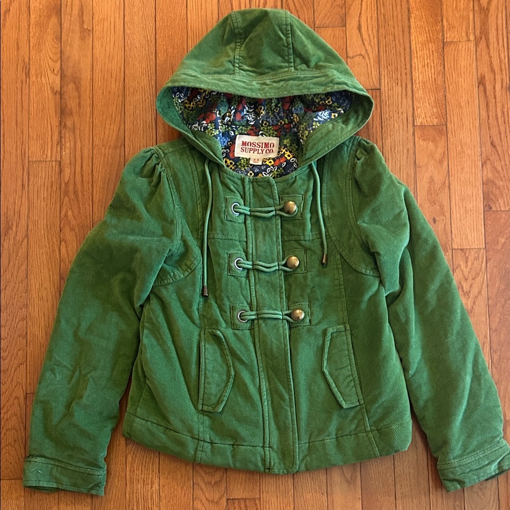 Mossimo Supply Co. Grass Green Toggle Jacket Sz Small Corduroy